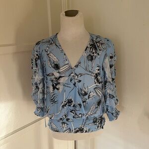 NWT XS Parker Blue Floral Blouse